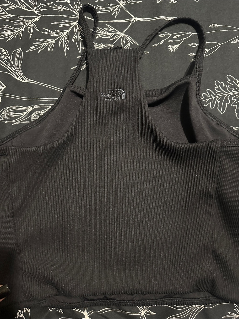 The North Face Black Ribbed High-Neck Crop Tank